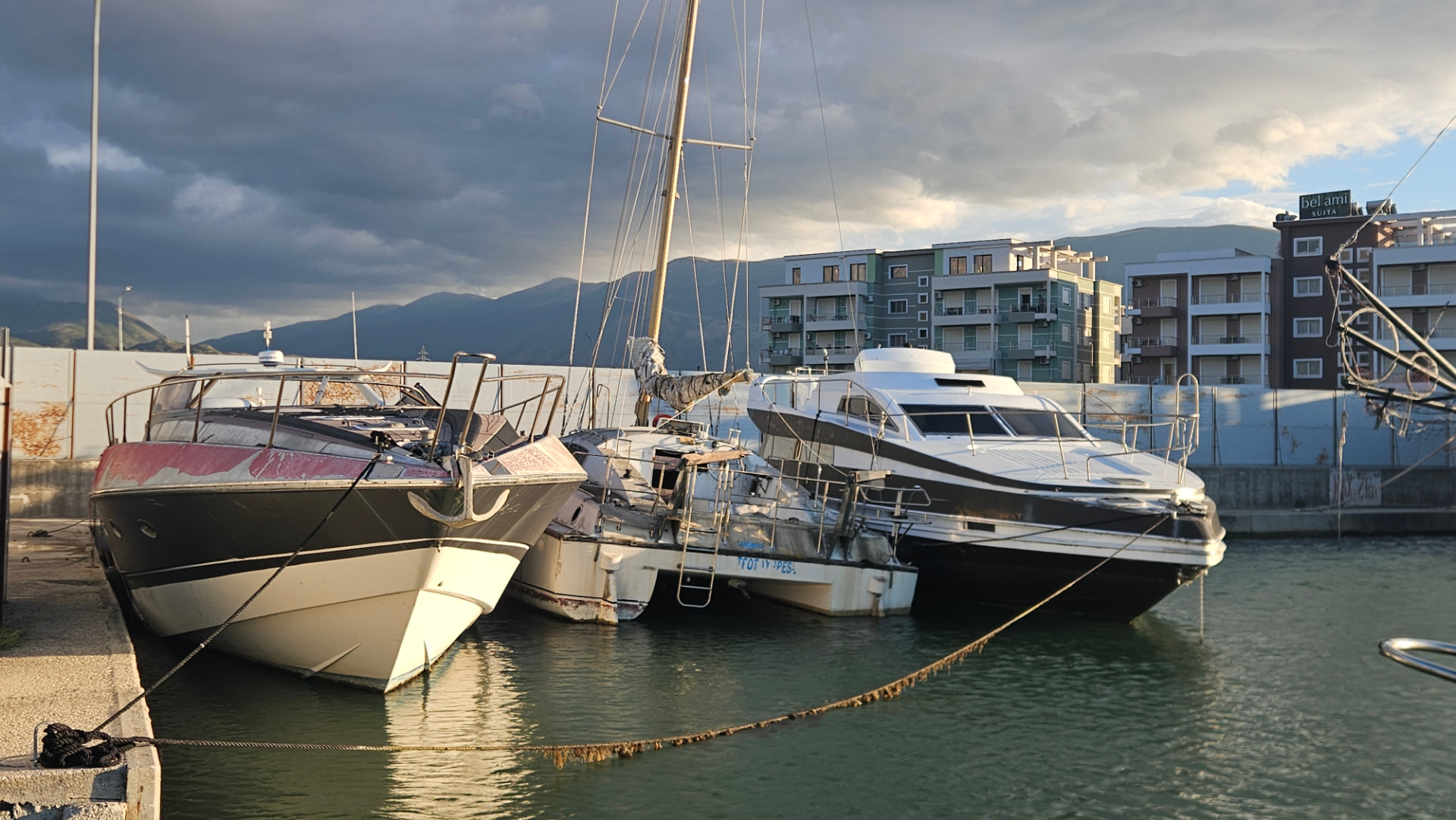 Existing marine activity. A second view of boats and waterfront infrastructure at the proposed location.