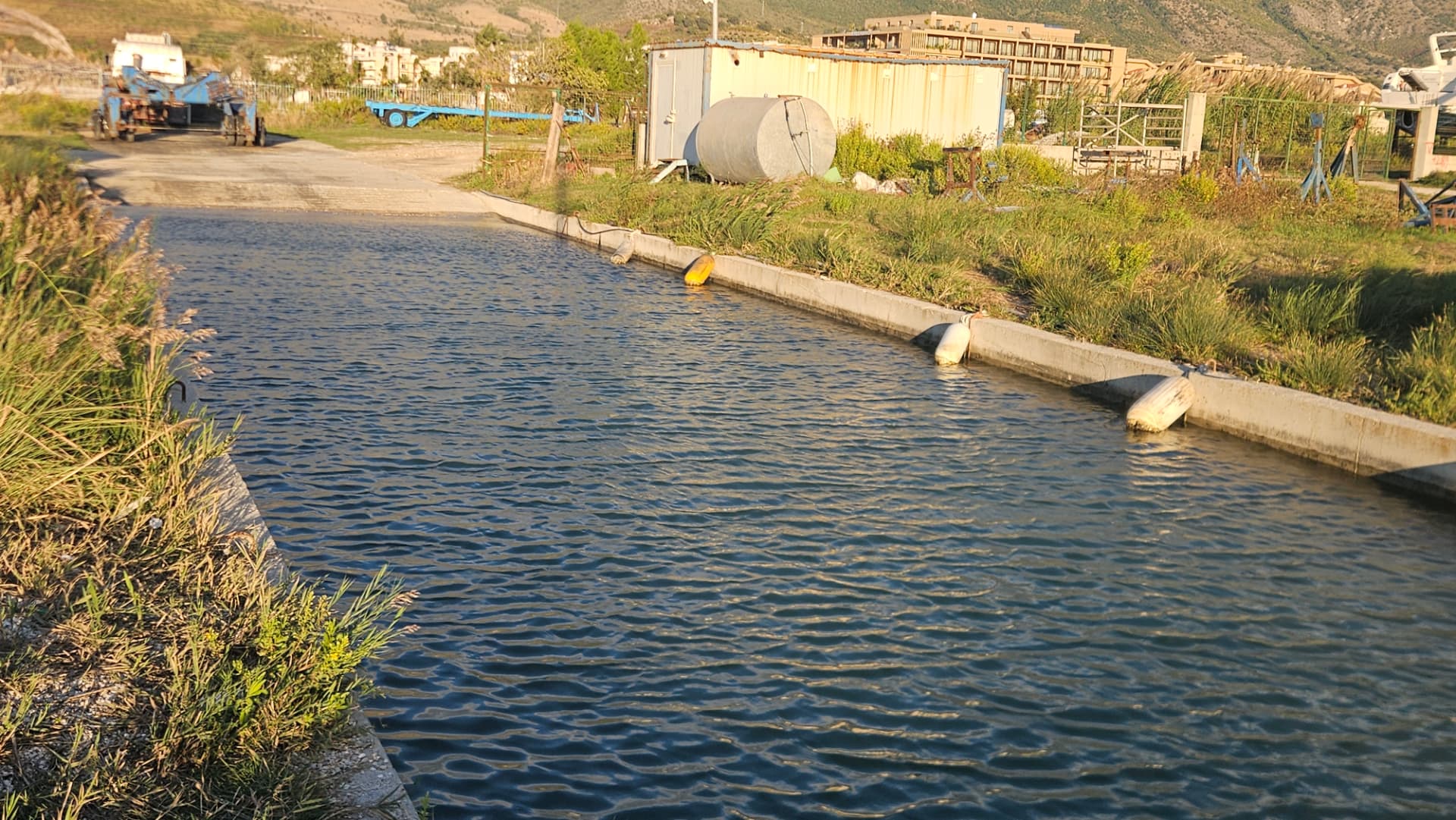 Existing slipway. The established haul-out channel and adjacent working area.